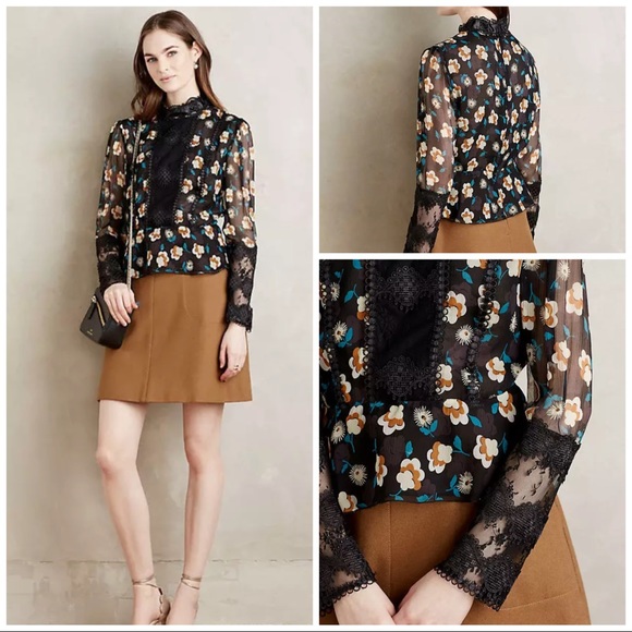 Anthropologie Tops - Anna Sui For Anthropologie Victoriana Silk Blouse